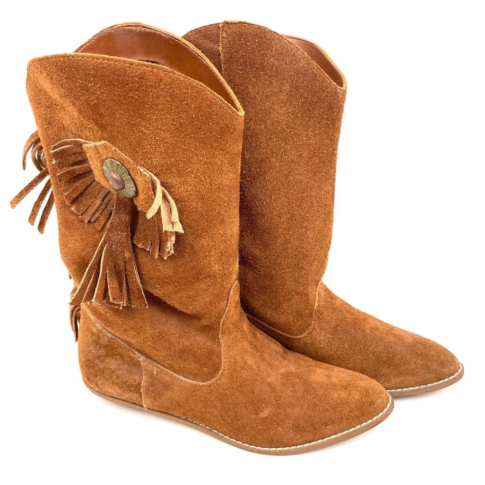 Westies Suede Women Boots Indian Handmade Moccasins Size 6.5M